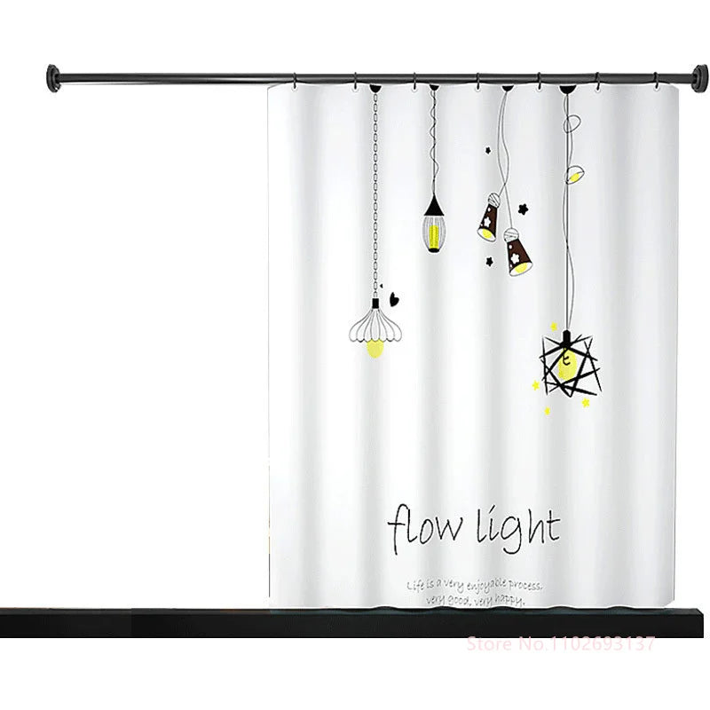 rideau douche géométrique moderne motifs pluie douche lampes suspendues carte monde opacité variable