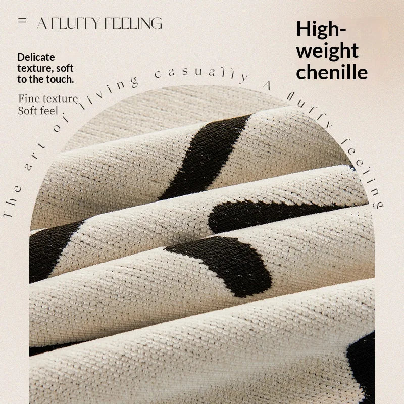 housses canapé chenille dessins animaux beige noir moderne lavable printemps été