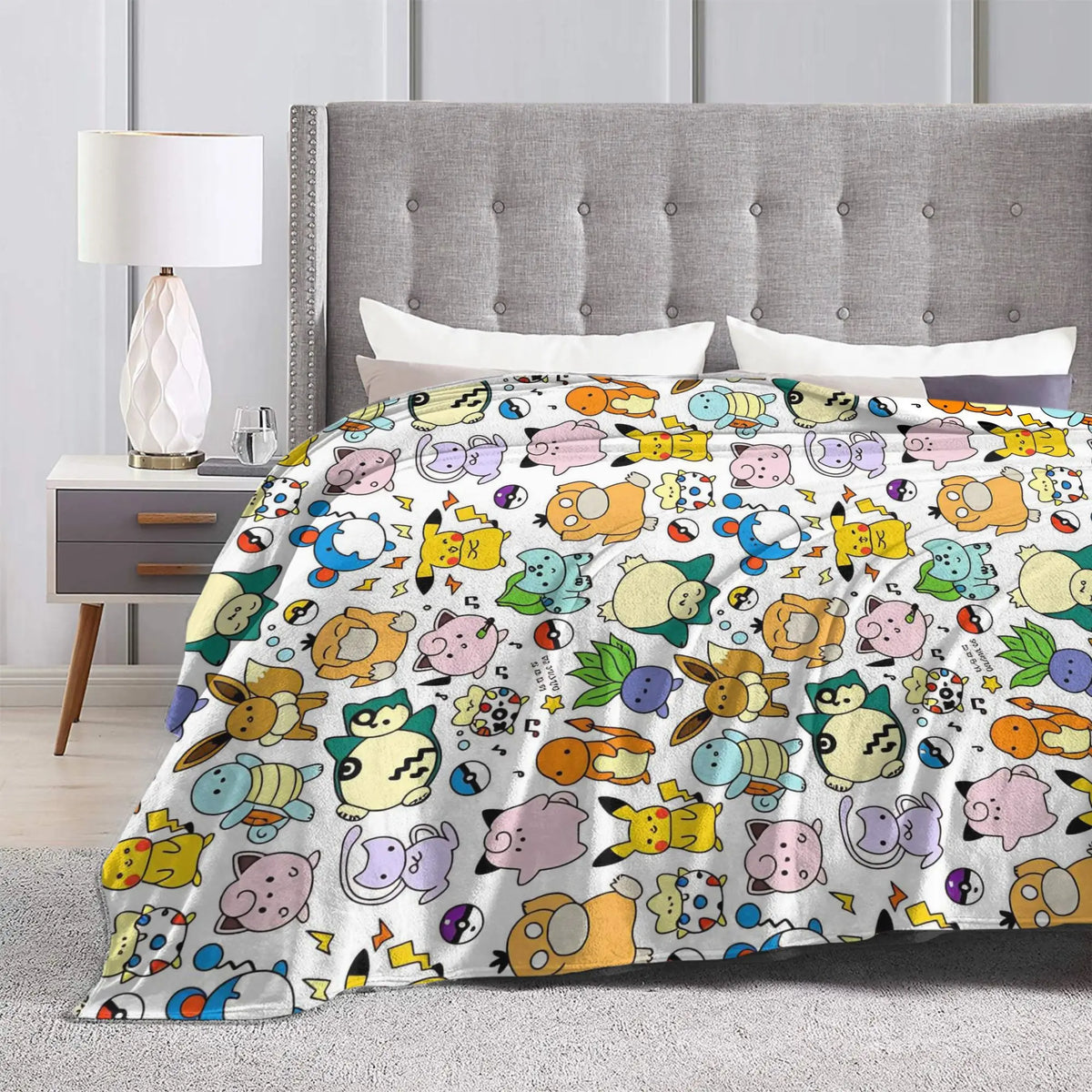 couverture polaire enfant motif pokemon animaux mignons chaude douce canapé lit chambre maison voyage