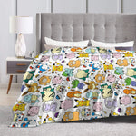 couverture polaire enfant motif pokemon animaux mignons chaude douce canapé lit chambre maison voyage