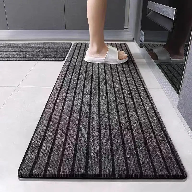 tapis antidérapant moderne adhésif gris noir rayures horizontales résistant l'eau facile nettoyer intérieur extérieur