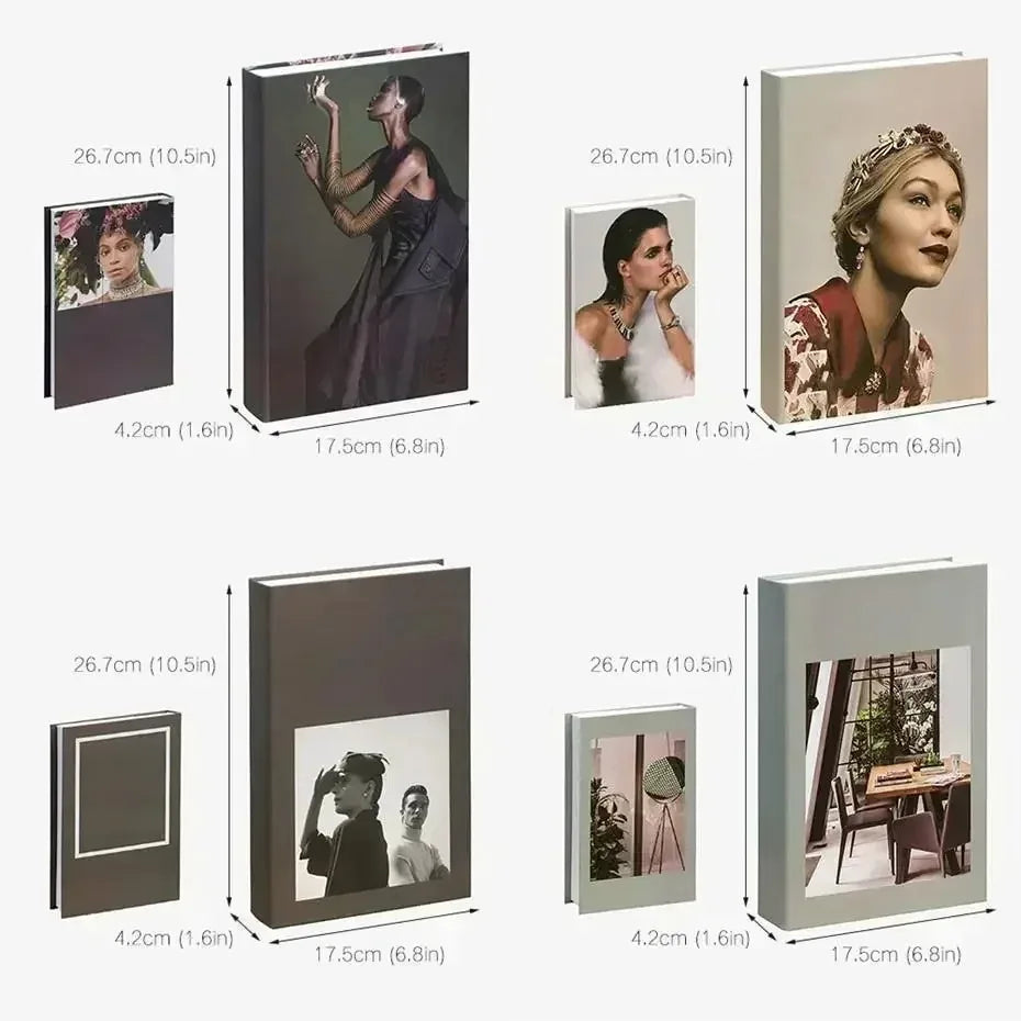 décorations modernes boîtes imitation livres couleurs neutres motifs géométriques portraits mode minimaliste