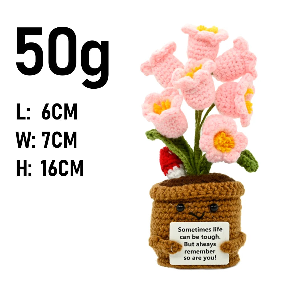plantes crochet décoratives pots fleurs artisanales couleur blanc vert marron rose jaune bleu