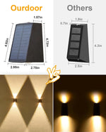 lampes murales solaires modernes led noires lumière jaune ip65 étanchesextérieur minimalistes