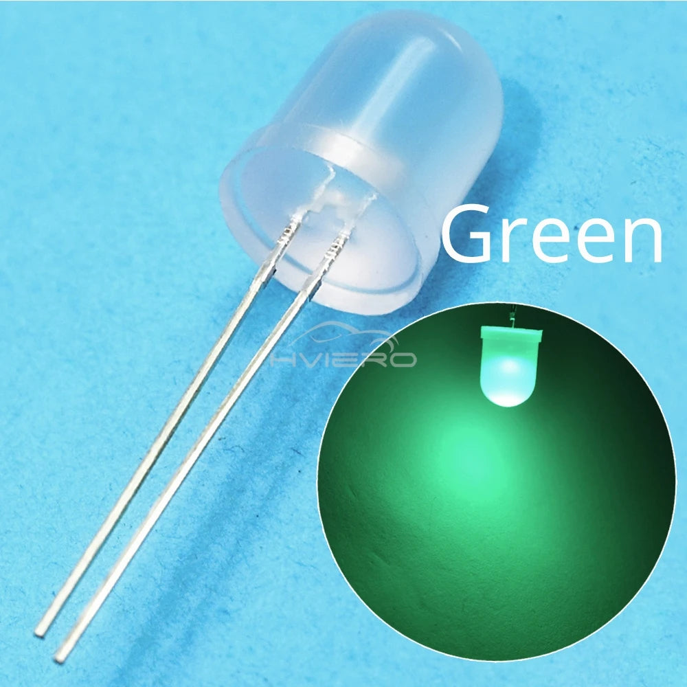 Diodes LED ultra lumineuses 10mm blanc rouge vert bleu jaune 250PCS 50PCS eclairage bricolage