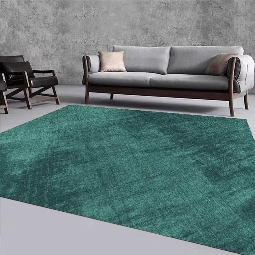tapis salon moderne gris noir vert motif abstrait décoration maison intérieur appartement doux polyester