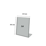 support document A4 or noir argenté moderne minimaliste panneau transparent métal base triangulaire