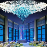 lustre led moderne élégant pierres doré blanc vert bleu noir
