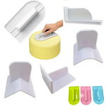 outils pâtisserie spatules blanc jaune plat lisse fondant décoration gâteau accessoire cuisine pratique moderne