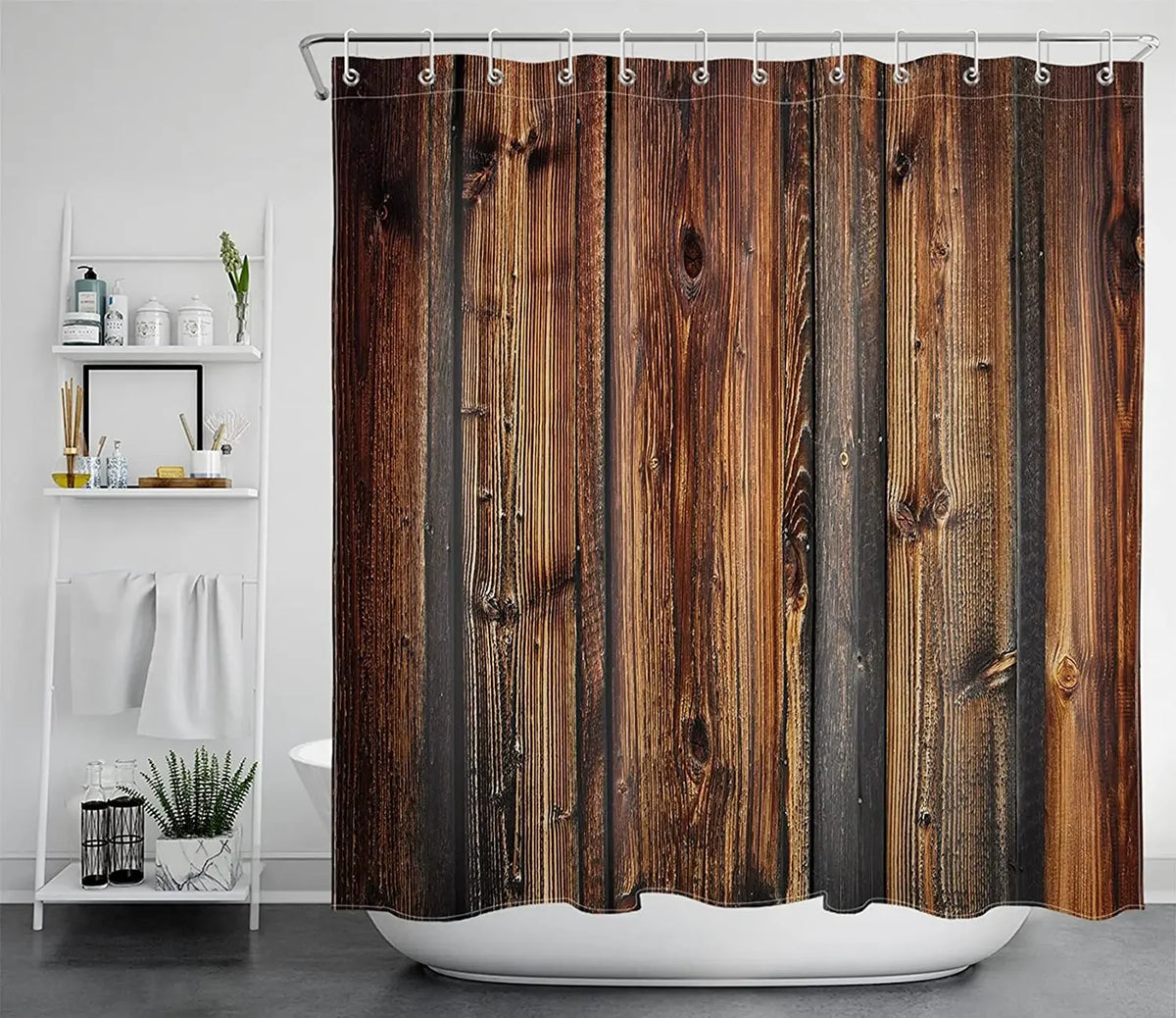 rideau douche moderne polyester métalliques couleurs vives motifs géométriques blanc gris bleu vert orange