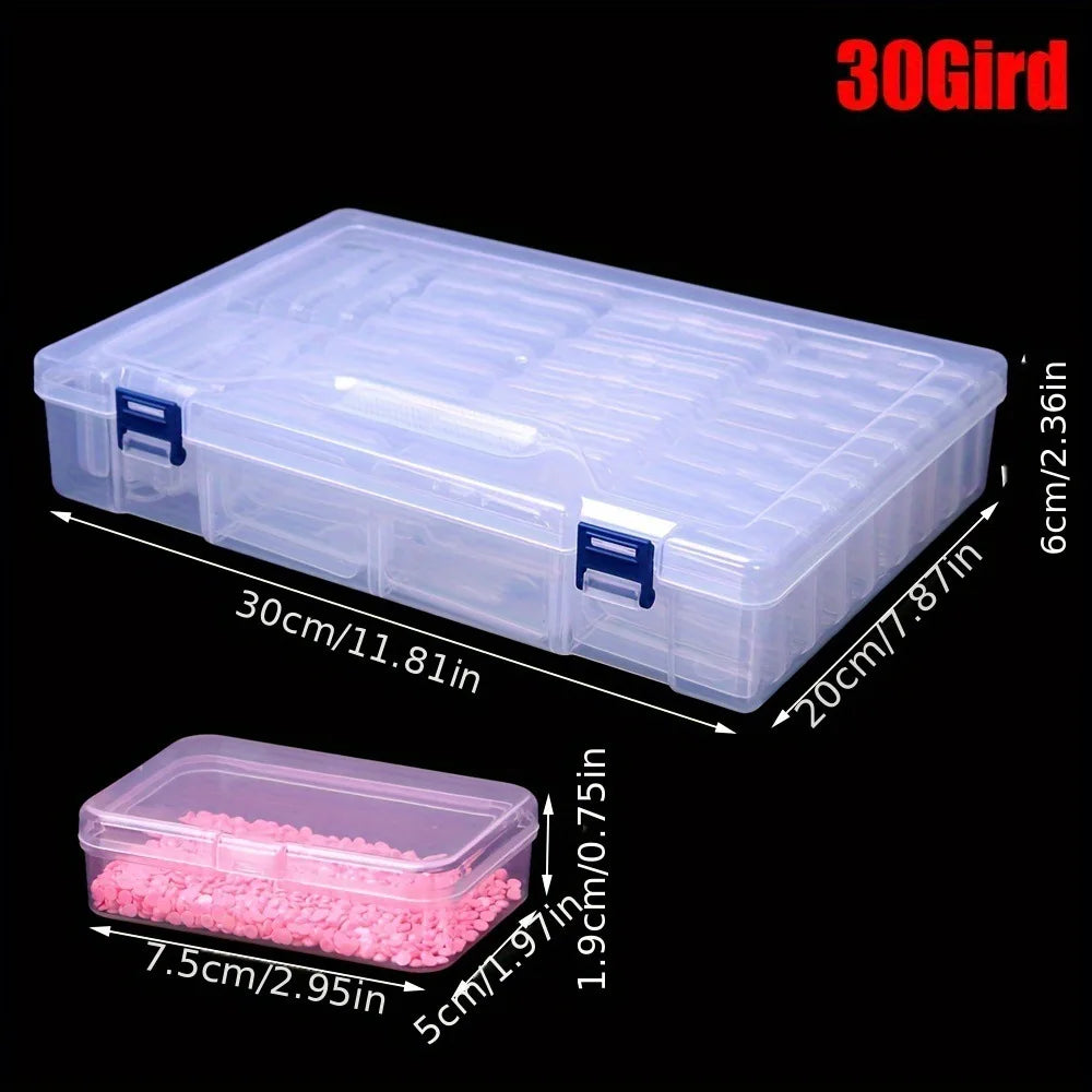 boîtes rangement transparentes modernes poignées compartiments multiples grilles diy artisanat mosaïque organisation outils