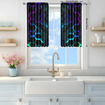 rideau moderne hexagonal lumineux noir bleu violet vert opaque 100 polyester deux pièces