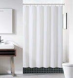 rideau douche moderne polyester opaque plis verticaux gris marron bleu blanc tringle rideau