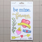sticker aquarelle fleurs rubans coeurs diamant ancre cupcake oiseau flèche texte be mine forever