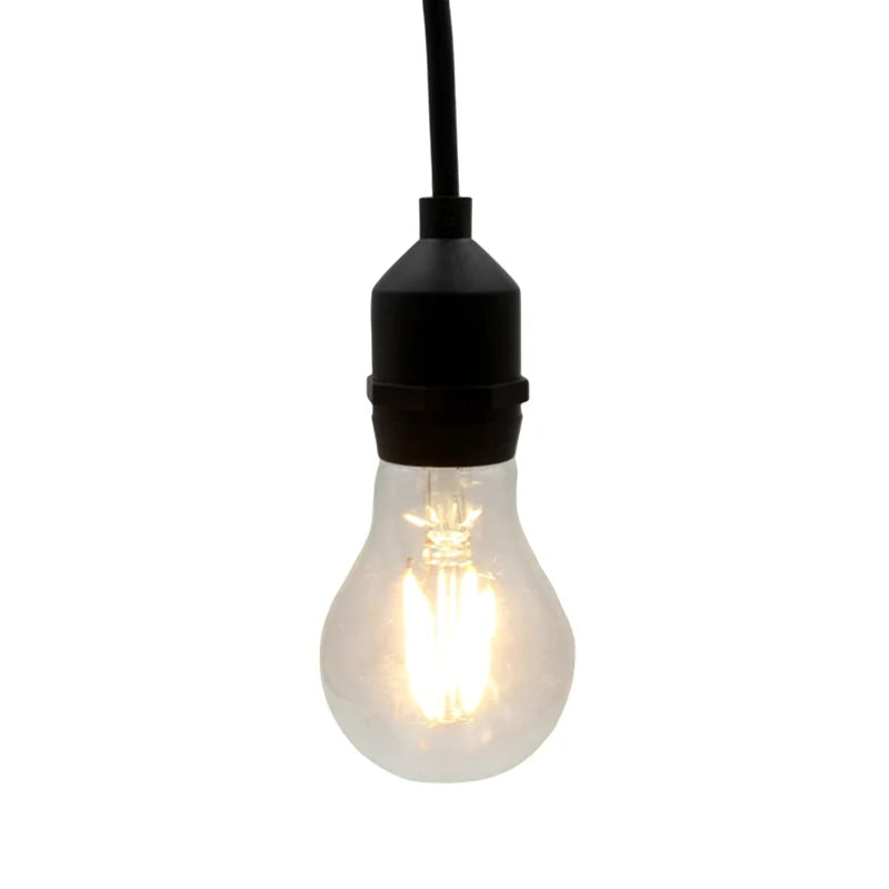 ampoule filament noir transparent moderne câble e27 étanche 1m 5m rond lisse