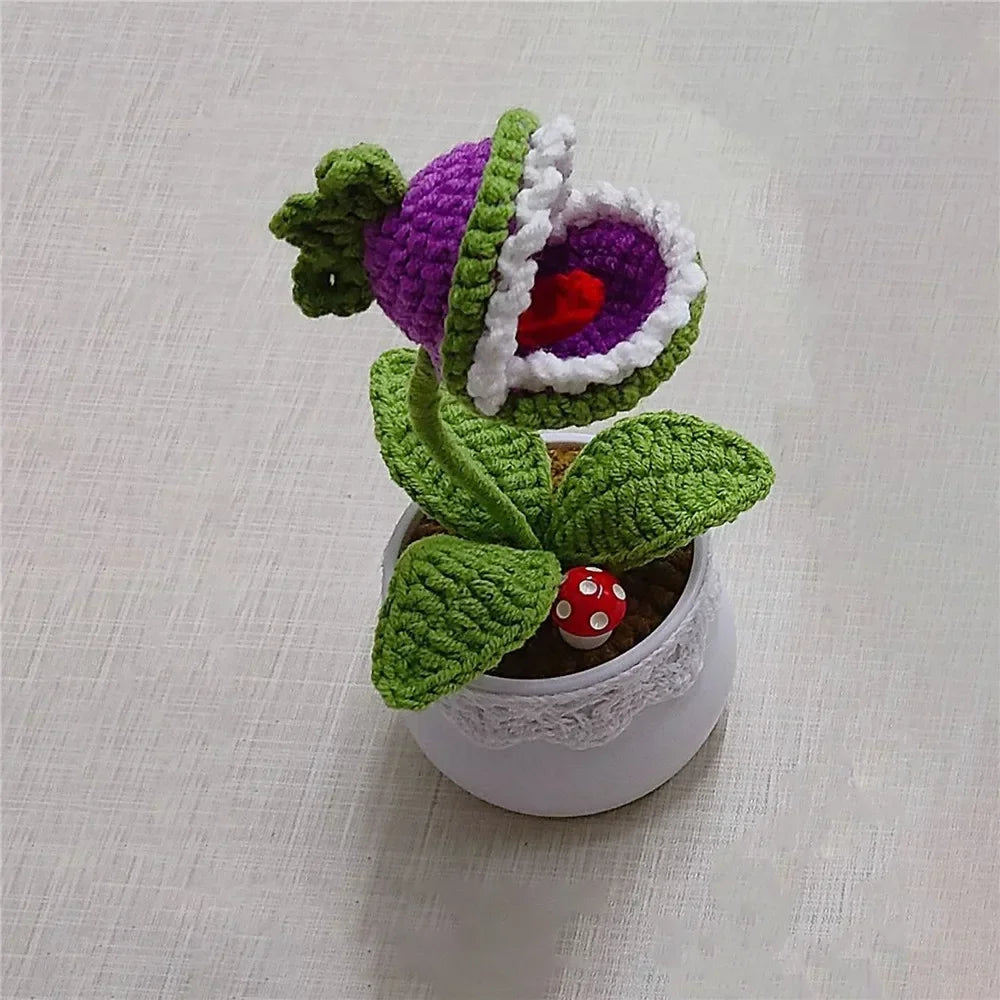 plantes crochet tournesol pois vert jaune bleu marron blanc créatif artisanal