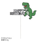 décoration gâteau enfant dinosaure cartoon palmiers ballons happy birthday motifs floraux tringle festif anniversaire