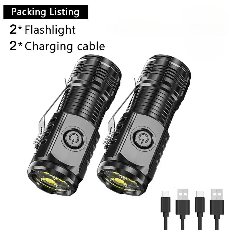 torche rechargeable led noire étanche 20w 350 lumens clip latéral résistance choc moderne