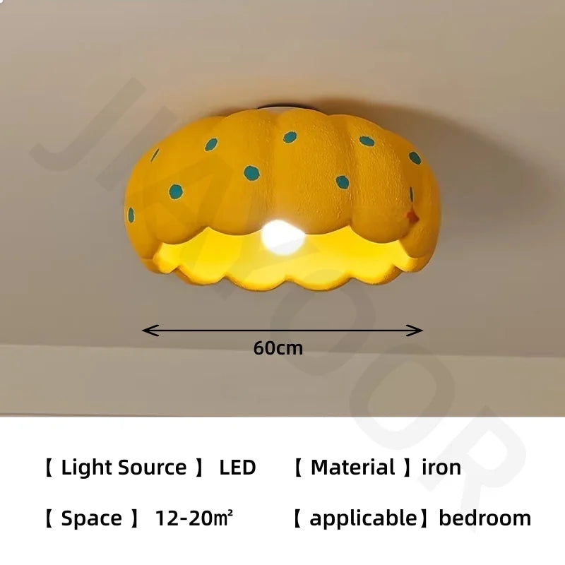 lampe moderne jaune points bleus enfant douce chaleur toucher réglable