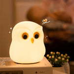 veilleuse oiseau led rechargeable rgb blanc moderne animal compagnie enfants chambre ambiancé