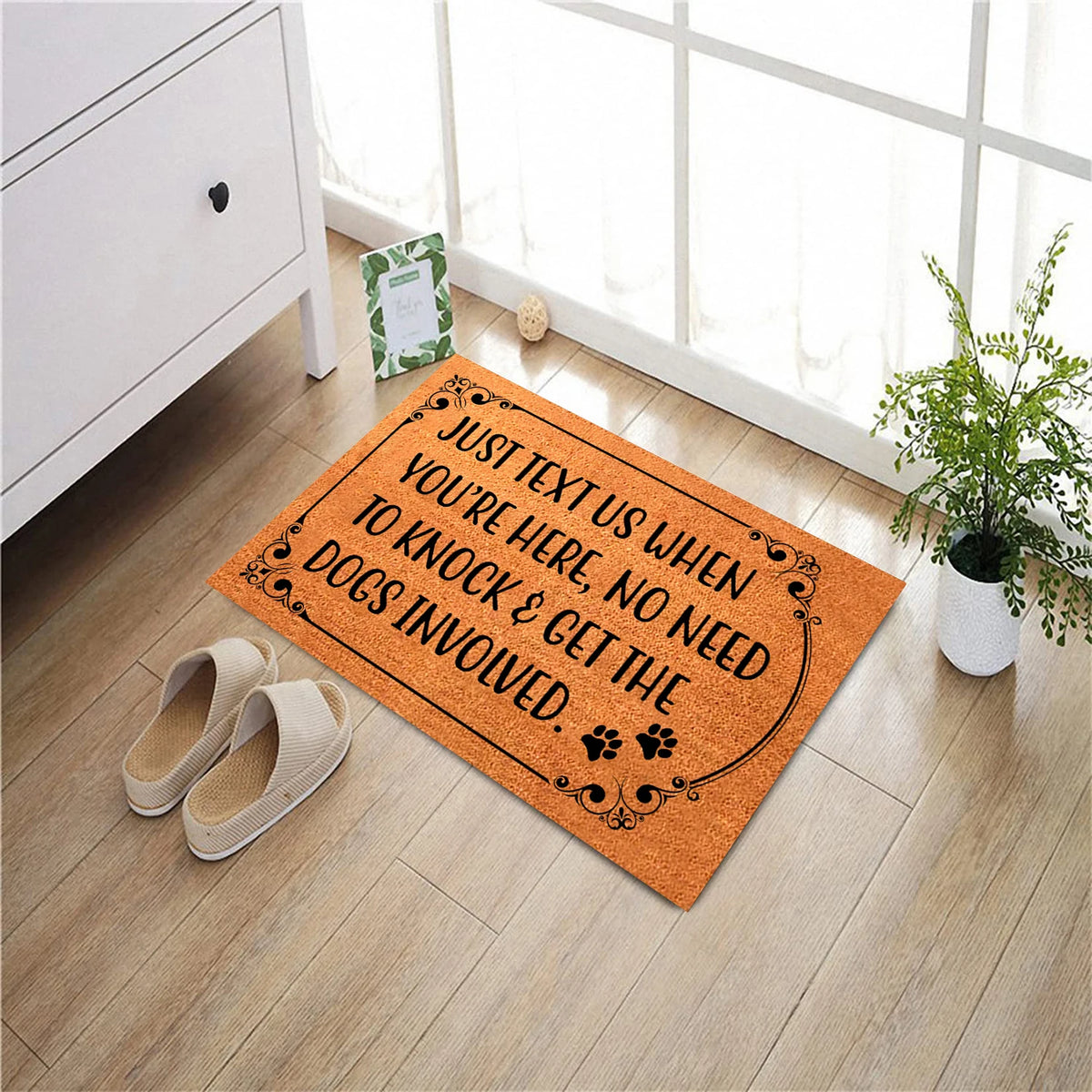 tapis bienvenue imperméable antidérapant caoutchouc floral orange marron gris