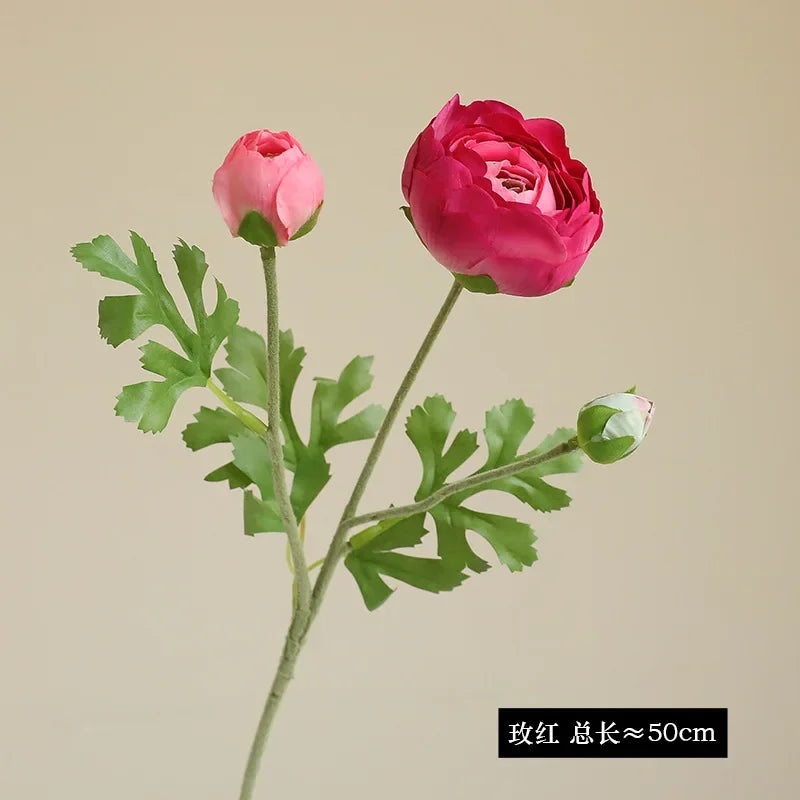 Bouquet artificiel fleurs boutons blanc rose rouge jaune modernes intérieur decoration 50cm longueur