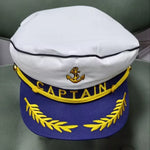 chapeau marin brodé ancre captain feuilles dorées ajustable noir blanc anniversaire mariage fête