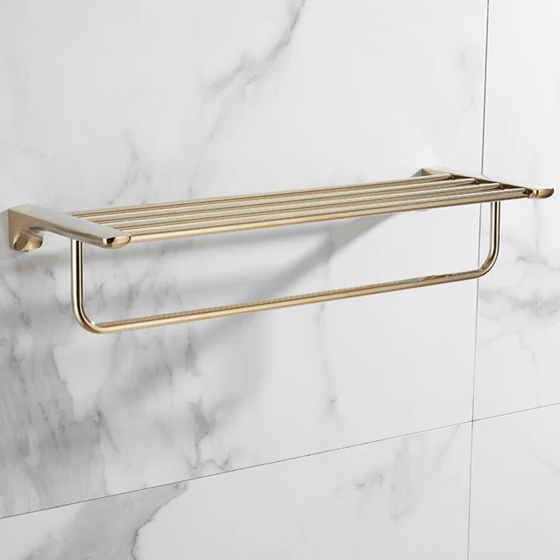 Accessoires salle bain doré moderne porte serviettes support papier toilette brosse wc 60cm