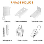 clips rideau poulies couvercle bout support mur vis fixation blanc moderne fonctionnel