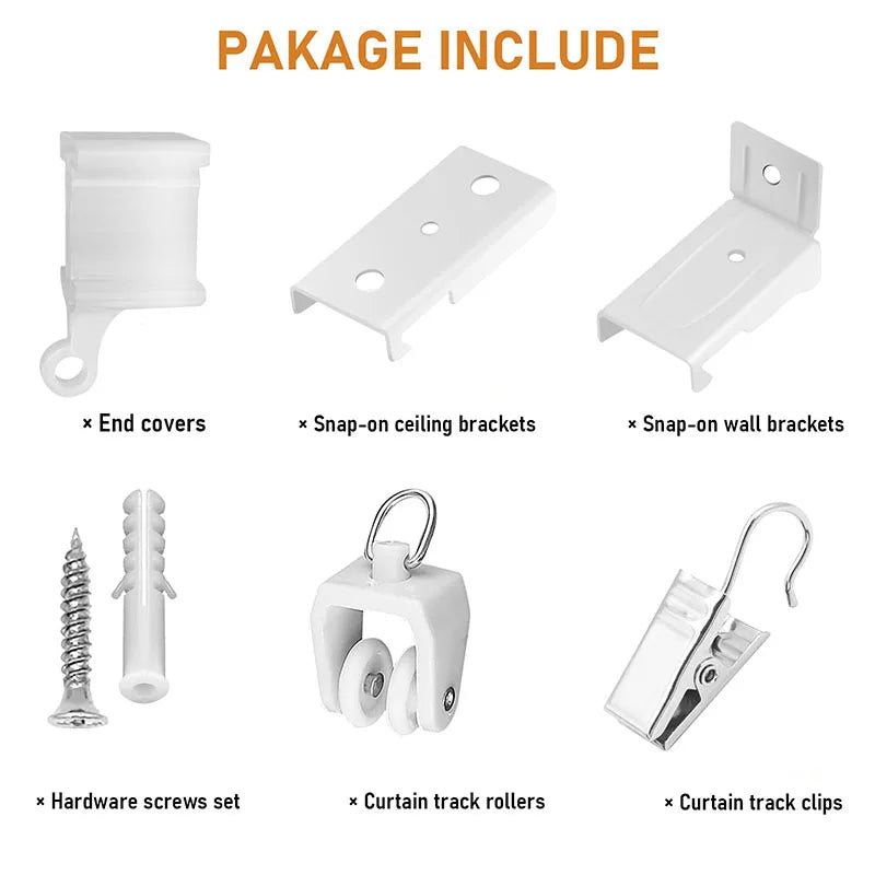 clips rideau poulies couvercle bout support mur vis fixation blanc moderne fonctionnel