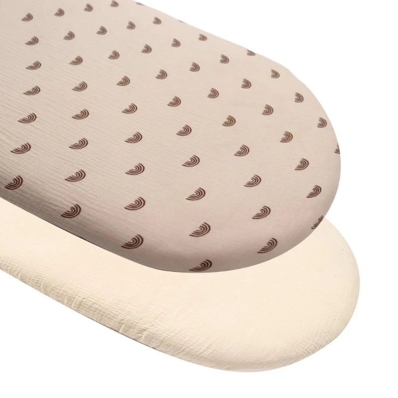 draps housses bébé unisexe 1ans polyester coton quatre saisons imprimé animaux ondulés blanc roseclair