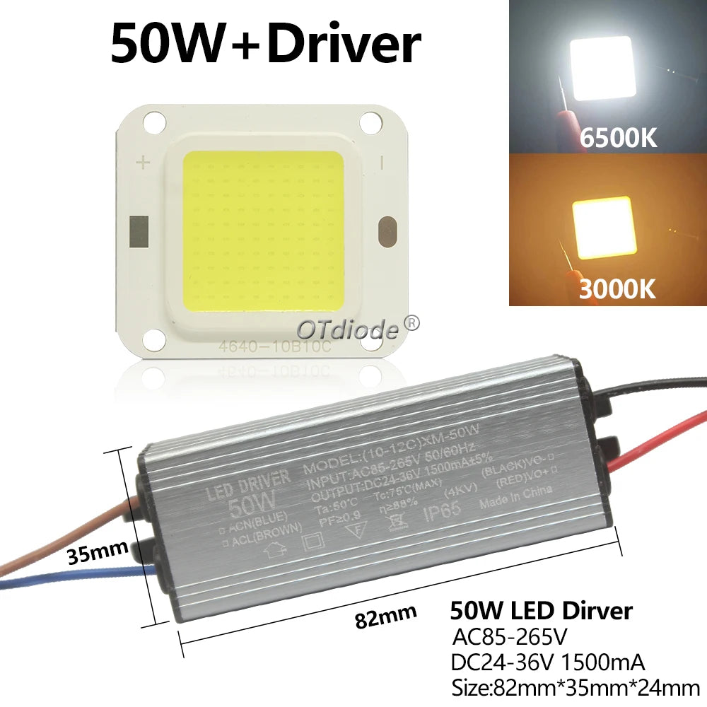 ampoule led haute puissance 10w 20w 30w 50w 70w 100w pilote modernes blancs