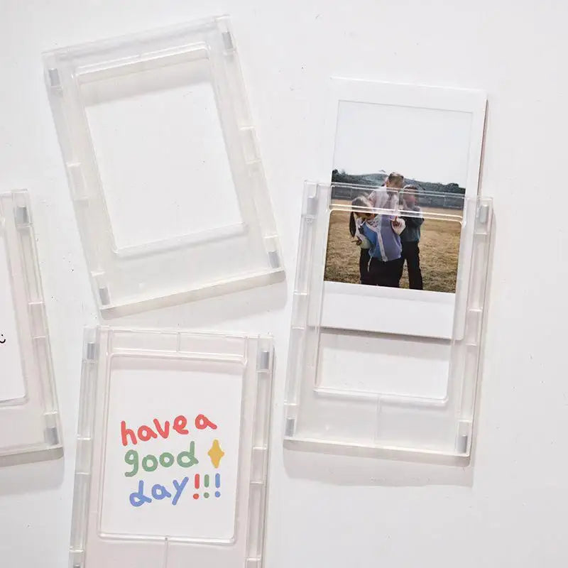 cadre photo magnétique transparent minimaliste moderne cartes photo incluses fixations aimants