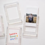 cadre photo magnétique transparent minimaliste moderne cartes photo incluses fixations aimants