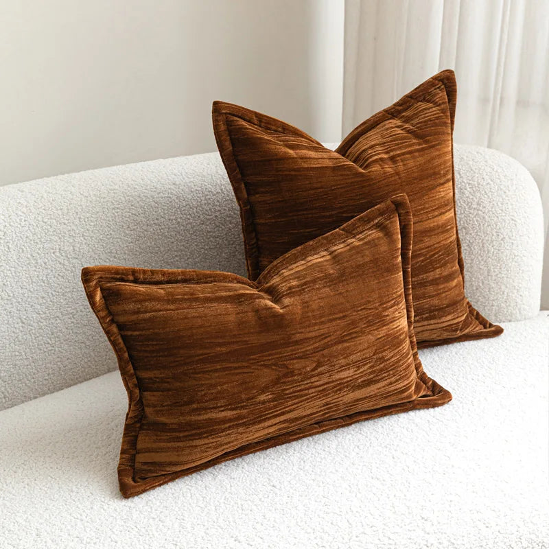 coussins marron rayures contemporains canapé chaise décoration maison 45x45cm 30x50cm remplis polyester