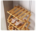 étagère pliante chaussures bois naturel moderne rangement entrée sans installationversible