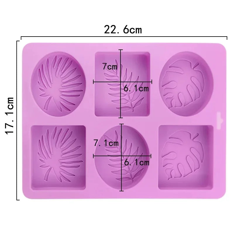 moule silicone savons feuilles tropicales moderne formes rose opaque artisanal fabrication maison