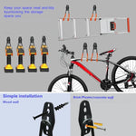 crochet mural moderne orange noir vis œilllets support rangement outils garage vélos