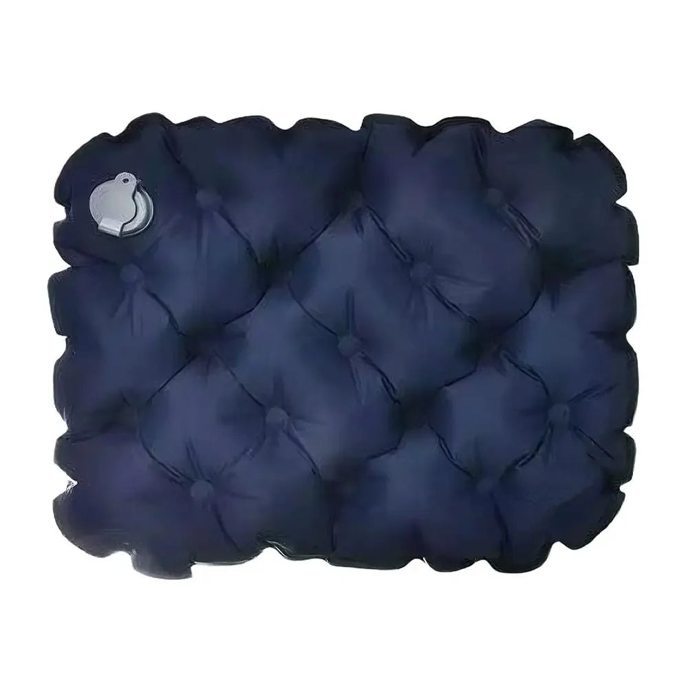 coussin d'air gonflable portable vert gris bleu tufté moderne valve inflation dégonflement nylon