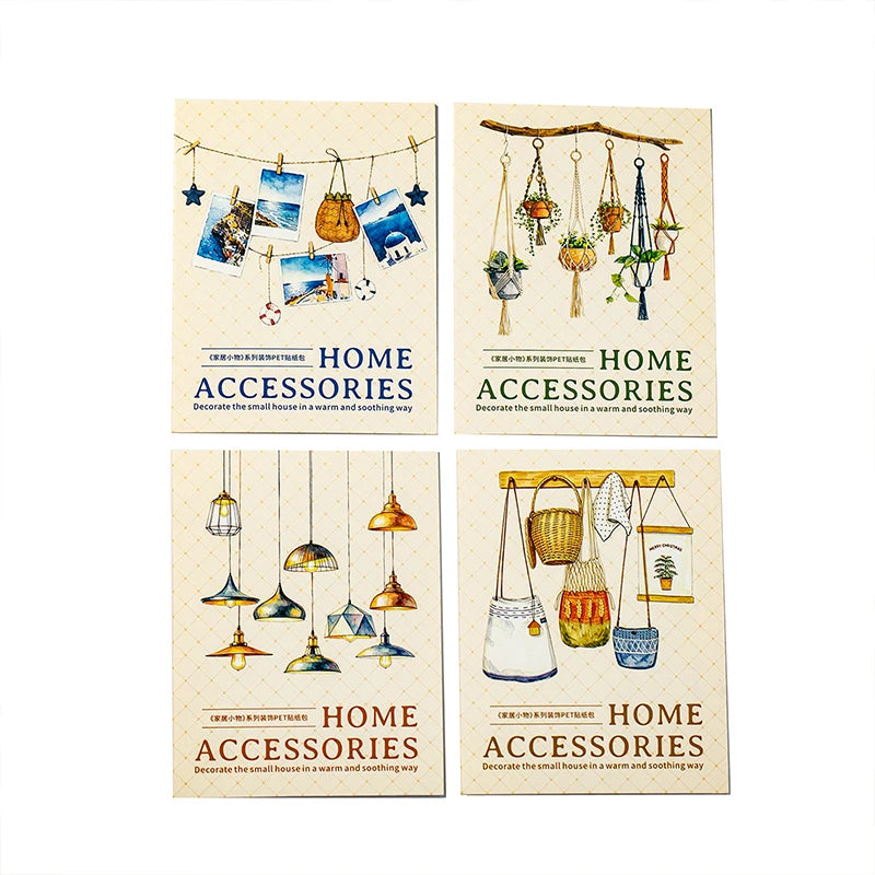 autocollants deco murales plantes cadres photo étoiles guirlandes chandeliers sacs main clips boho chic