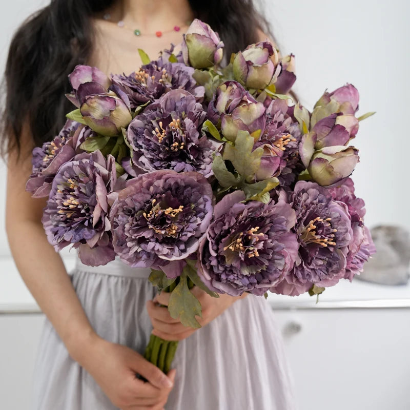 décoration intérieure fleurs artificielles pivoines naturelles réaliste anniversaire mariage baby shower