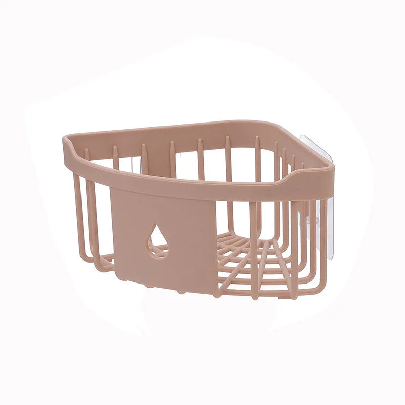 étagère rangement moderne rose pâle support mural adhésif simple structure mailles