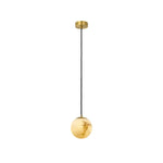 suspension lumineuse moderne marbre translucide câble noir socle doré élégante chambre salon étude