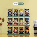 organisateur jouets transparent empilable multicolore figurines collection cartoonesque boîtes d'exposition acrylic modernes cartes d’identité