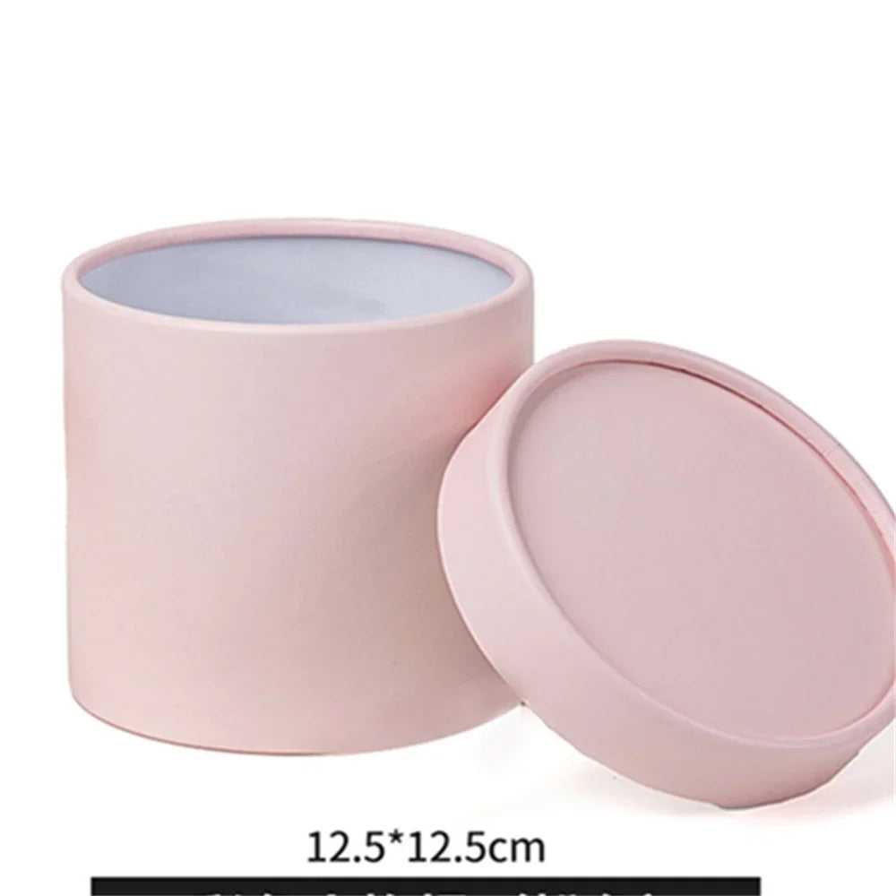 boîte circulaire moderne vert rose jaune ruban carte souhaits occasion fête anniversaire mariage