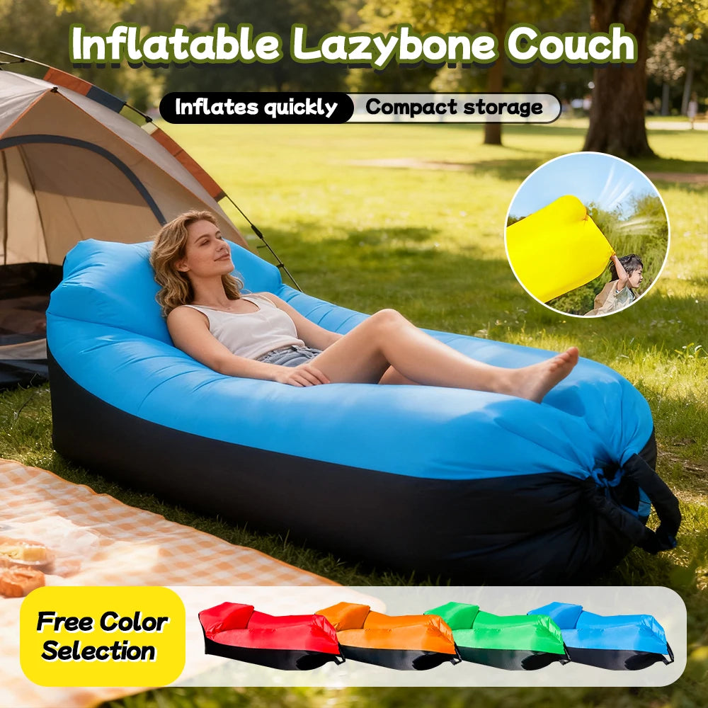 canapé gonflable violet bleu orange vert moderne portable sac rangement boucle ajustableextérieur jardin camping