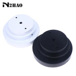 disques suspension lampes blanc noir ronds lisses modernes vis fixations bouchons protection