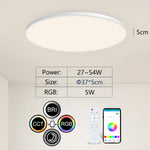plafonnier circulaire moderne lumineux arc ciel télécommande app blanc led