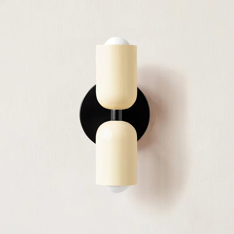 applique murale moderne métal vert olive rouge beige orange fixée mur led