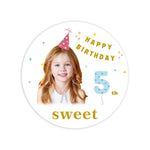 sticker personnalisable anniversaire enfant happy birthday sweet décoratif festif adhésif